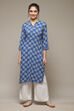 Blue LIVA Straight Kurta image number 1